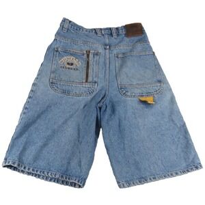 VTG Wu Wear Shorts Men 32 Blue Baggy Carpenter Wu Tang Hip Hop Rap Denim Jorts